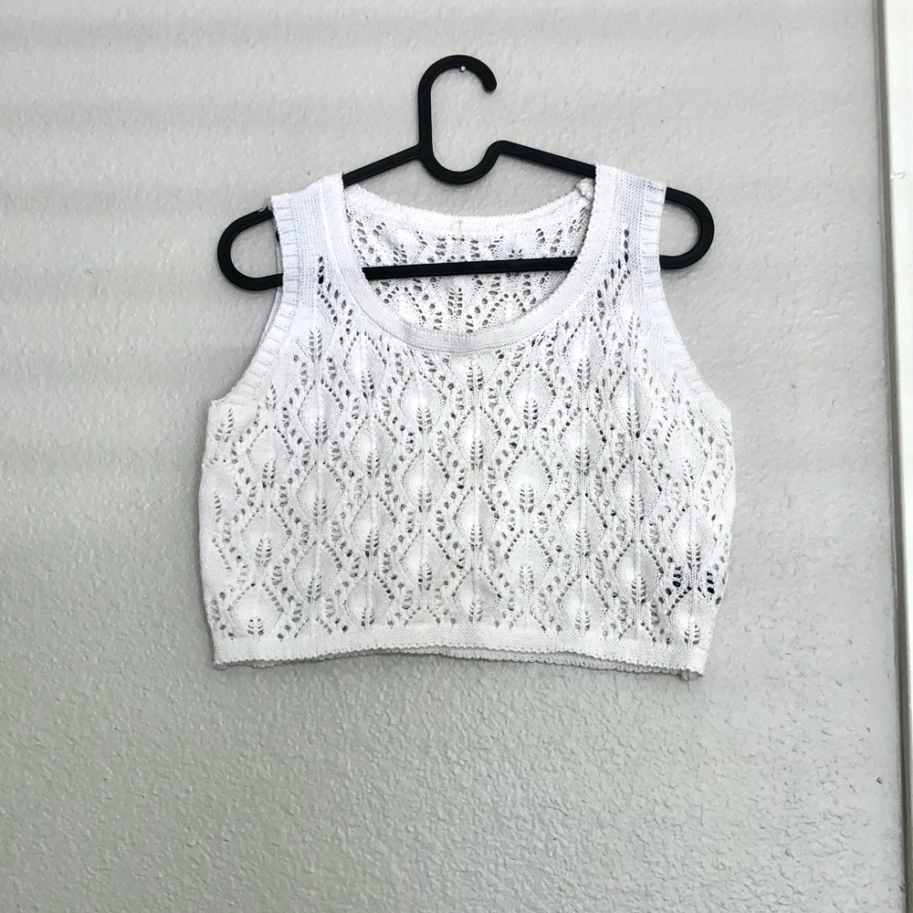 SHEIN White Knit Cropped Tank